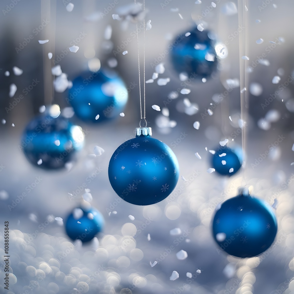 Christmas Background with blue ornaments and snowflakes, Christmas-themed blue ornaments background, Christmas tree decorations, blue glass baubles with snowflake patterns Christmas Background with blue ornaments and snowflakes, Christmas-themed blue ornaments background, Christmas tree decorations, blue glass baubles with snowflake patterns