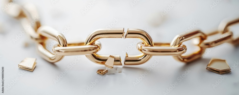Breaking chains symbol of freedom and resilience in a minimalist setting Breaking chains symbol of freedom and resilience in a minimalist setting