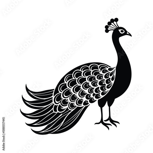 Elegant Peacock Vector Illustration Design. photo