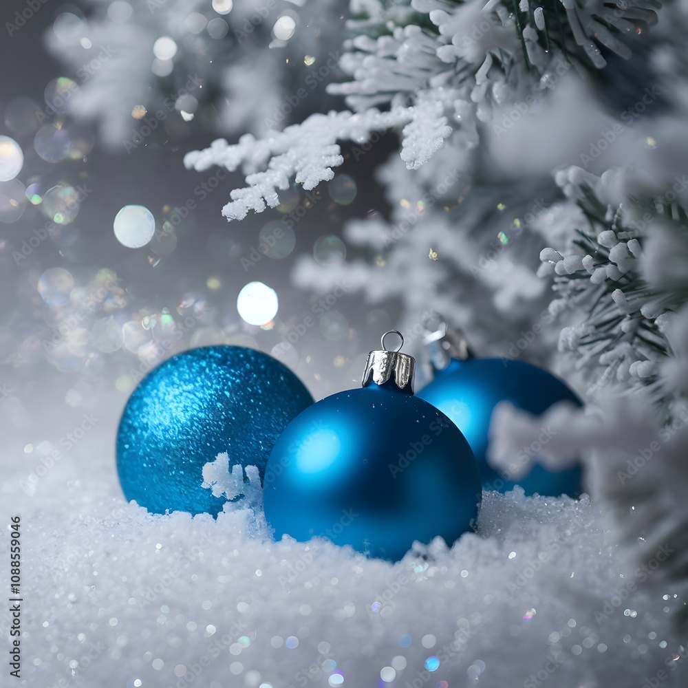 Christmas Background with blue ornaments and snowflakes, Christmas-themed blue ornaments background, Christmas tree decorations, blue glass baubles with snowflake patterns Christmas Background with blue ornaments and snowflakes, Christmas-themed blue ornaments background, Christmas tree decorations, blue glass baubles with snowflake patterns