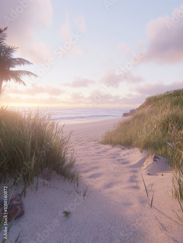 Serene Sunrise Beach Scene