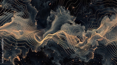 Intricate Line Art Soundwave Design for Podcast and Music Projects