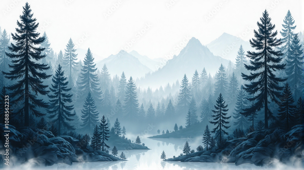 Obraz premium winter landscape with trees
