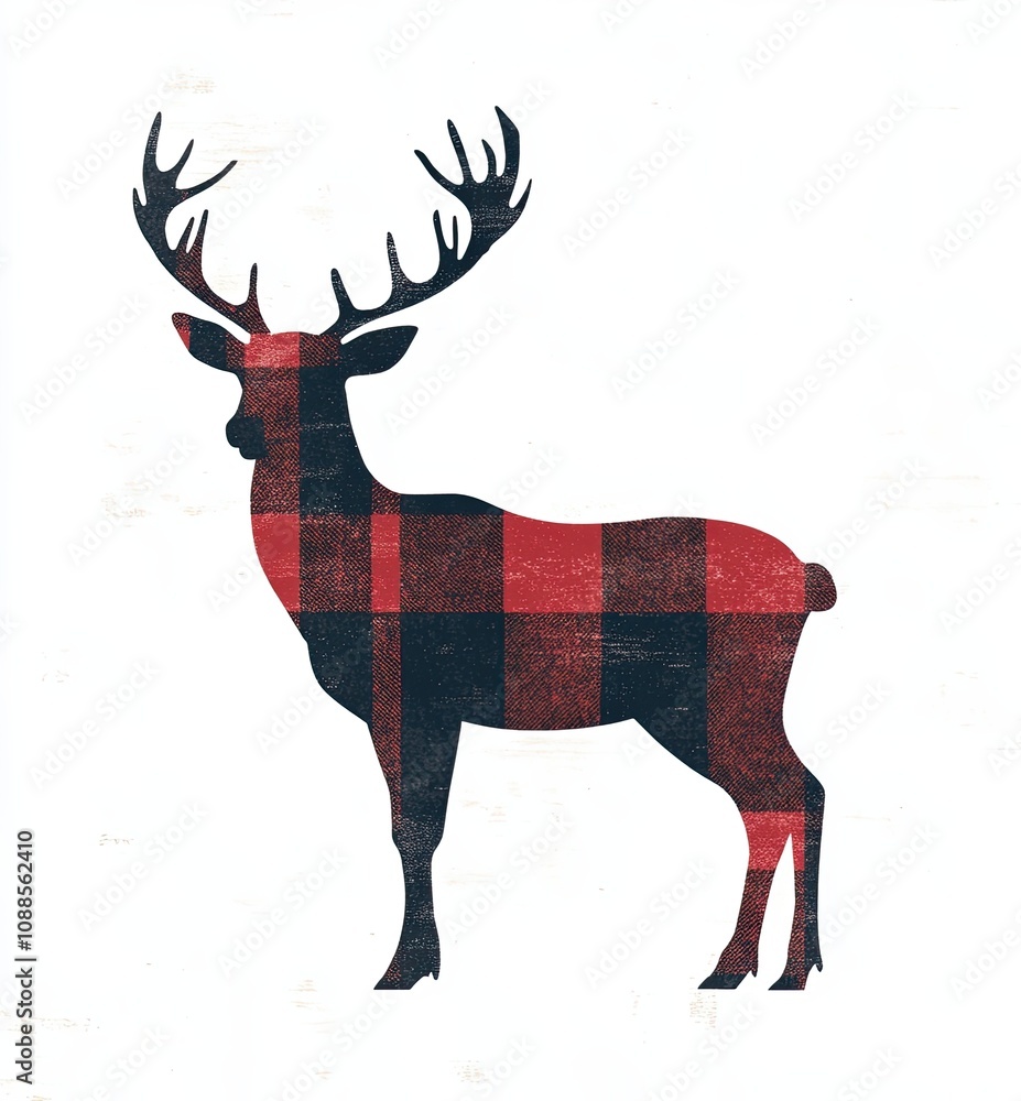 Buffalo Plaid Deer Silhouette with Antlers,Rustic deer silhouette featuring red and black buffalo plaid pattern, with prominent antlers, ideal for woodland or holiday-inspired designs.
Buffalo Plaid Deer Silhouette with Antlers,Rustic deer silhouette featuring red and black buffalo plaid pattern, with prominent antlers, ideal for woodland or holiday-inspired designs.