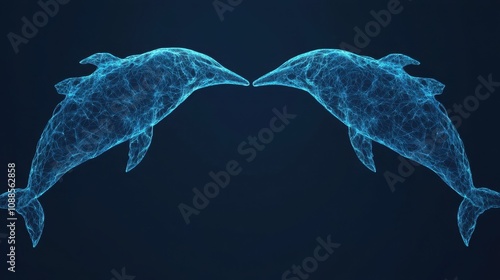 Abstract Dolphins  Network  Connection  Marine Life photo