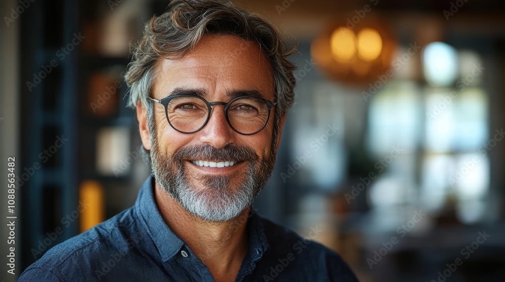 Close-up headshot portrait of happy middle-aged older professional business man, smiling bearded mature executive CEO manager, older male entrepreneur, rich confident business owner in office Close-up headshot portrait of happy middle-aged older professional business man, smiling bearded mature executive CEO manager, older male entrepreneur, rich confident business owner in office