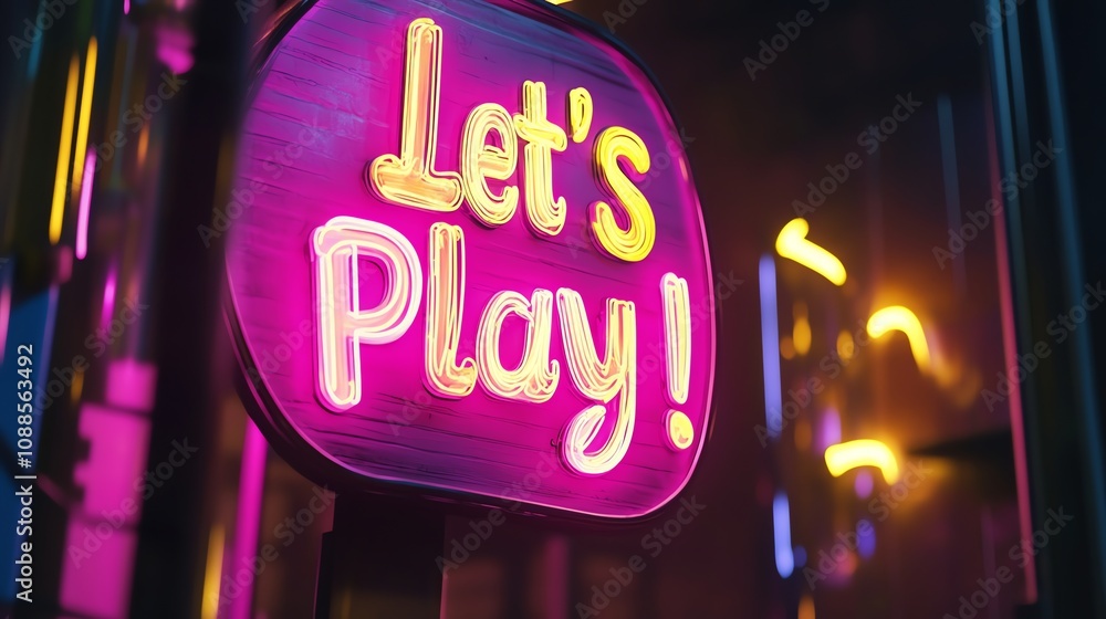 A neon sign with the words A neon sign with the words