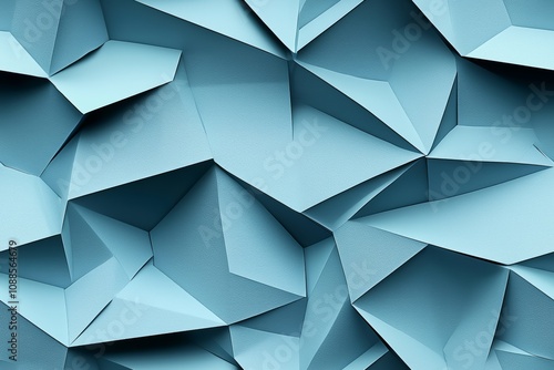 Mesmerizing Low Poly Geometric Abstract in Shades of Blue