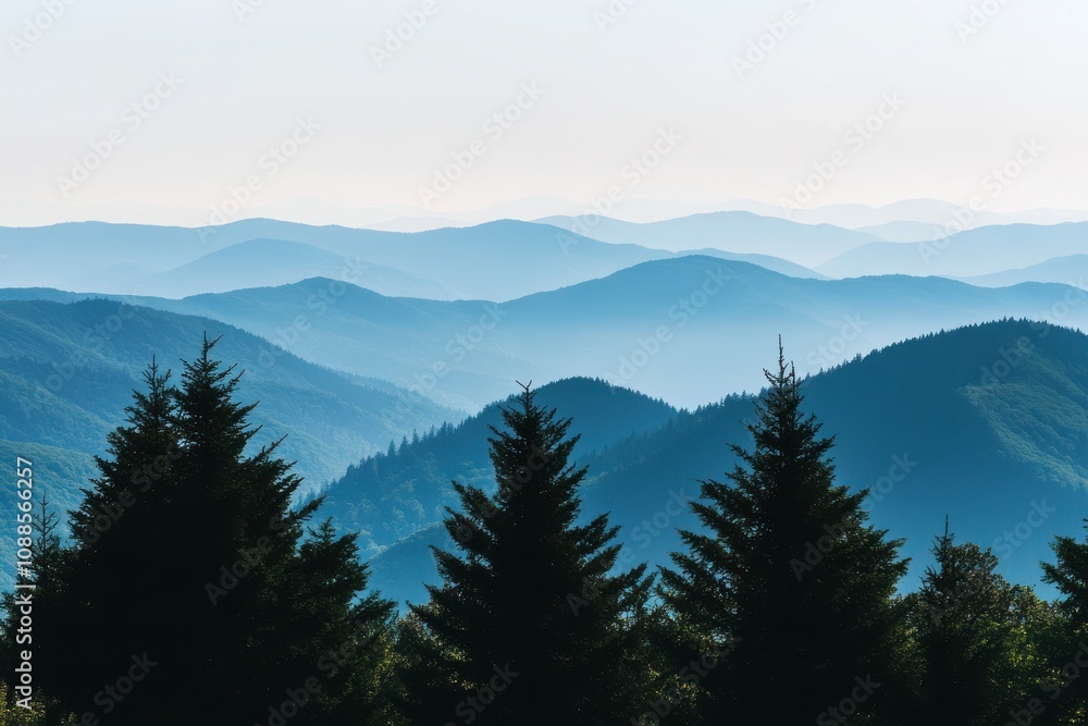 Misty Mountain Range Panorama Misty Mountain Range Panorama