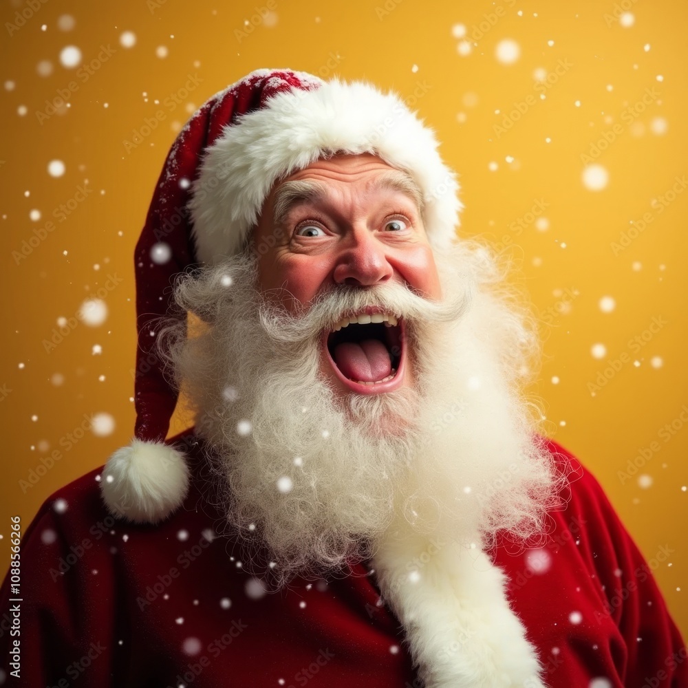Surprised Santa in a Golden Glow Surprised Santa in a Golden Glow