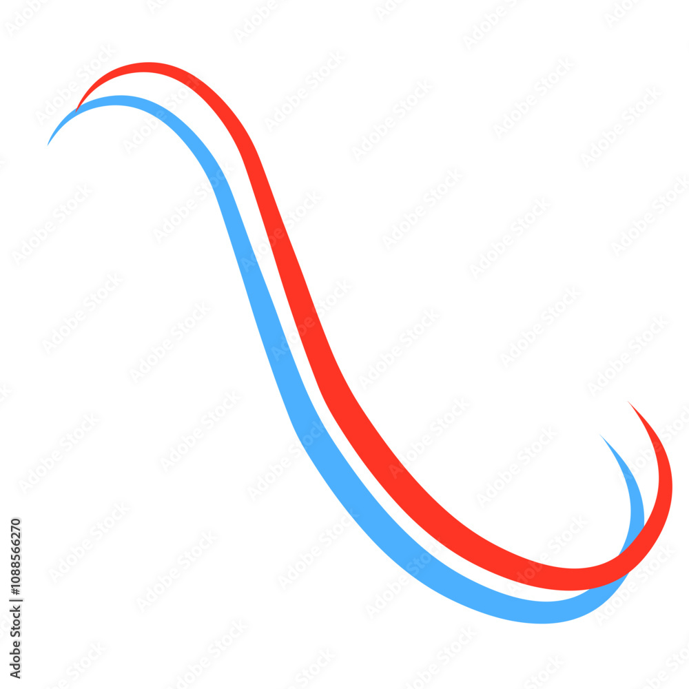 Red And Blue Curve Graceful Line Red And Blue Curve Graceful Line