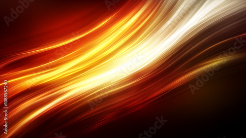 Abstract background with red, orange, and white flowing lines on a black background.