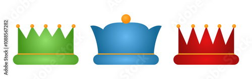 Vector illustration of three wise men crown on transparent background