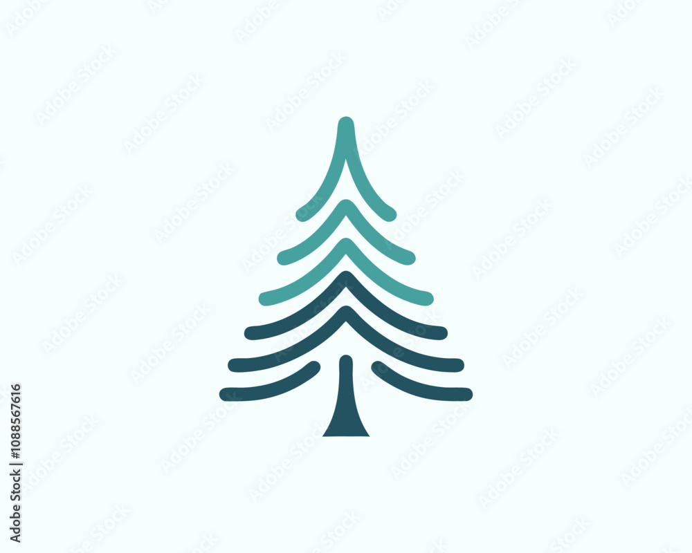 Fototapeta premium abstract christmas tree icon vector illustration