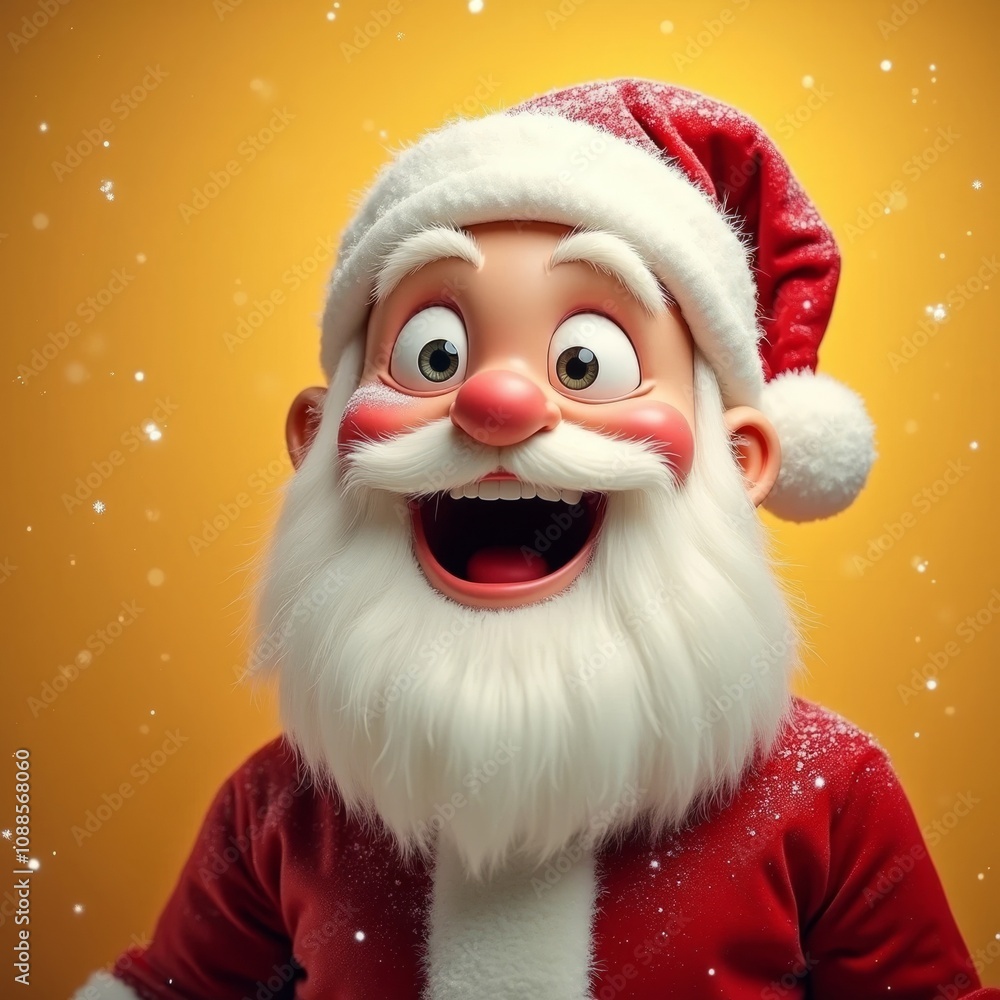 Surprised Santa in a Golden Glow Surprised Santa in a Golden Glow