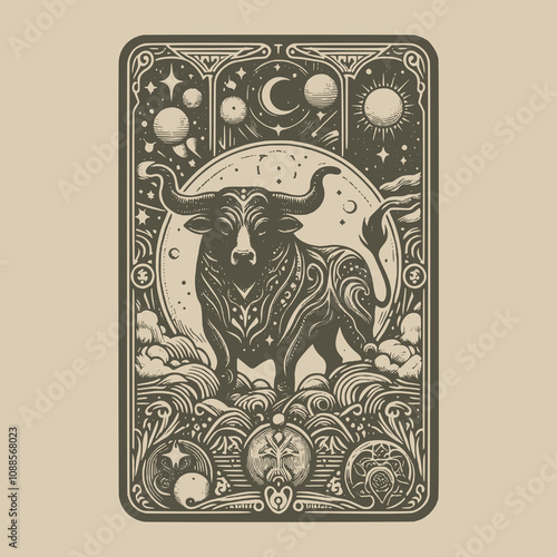 dark taurus zodiak ouija tarot tattoo
