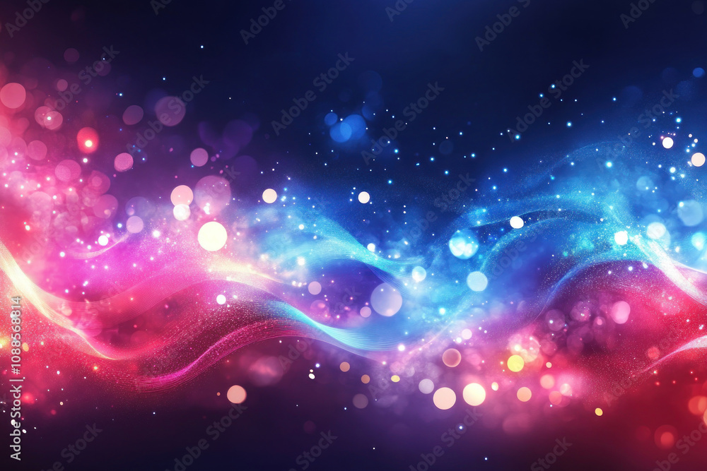 Abstract background with colorful lights shining through fog, creating a vivid and atmospheric display. Abstract background with colorful lights shining through fog, creating a vivid and atmospheric display.