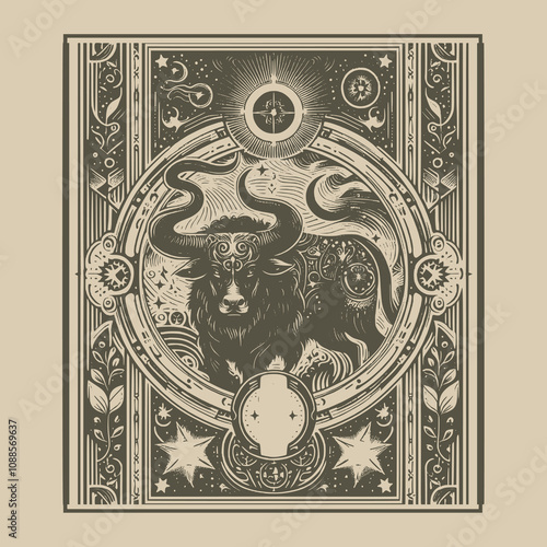 taurus zodiak ouija tarot playing card tattoo