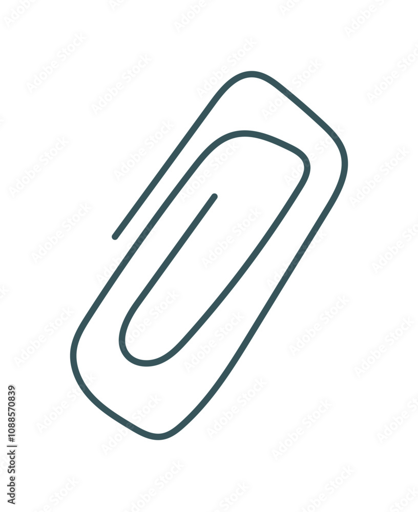 Flat cartoon paper clip sticker made for letter, message, note and mail elements. Concept of creative correspondence, trendy style for invitations and greeting cards. Flat cartoon paper clip sticker made for letter, message, note and mail elements. Concept of creative correspondence, trendy style for invitations and greeting cards.