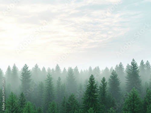 Misty Forest at Dawn