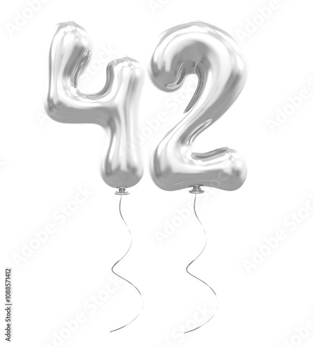 Balloon Silver Number 42 photo