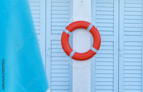 Life buoy on the wall