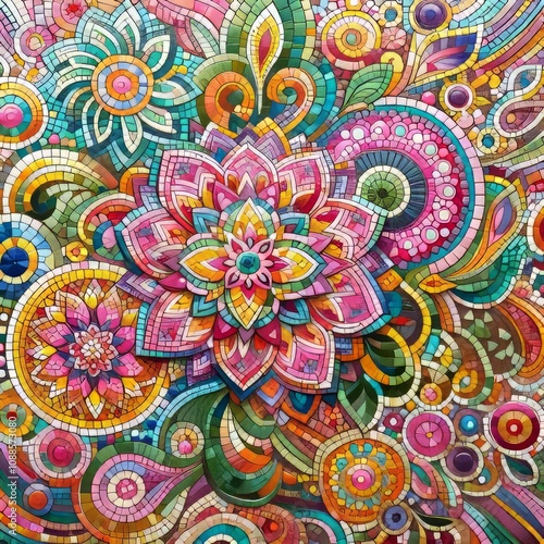 Wallpaper Mural Holi Mosaic Tiles Torontodigital.ca