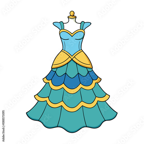 Elegant Designer Dress Illustrations for Fashion Projects and Creative Use