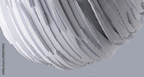 Fototapeta Naklejka Na Ścianę i Meble -  3d render of Abstract detailed shape. Dynamic futuristic background.