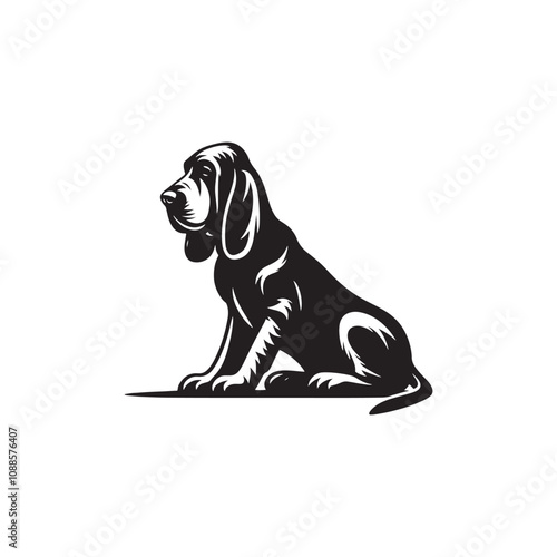 Silhouette Of Blood Hound - Minimalist Blood Hound Vector - illustration of Blood Hound.