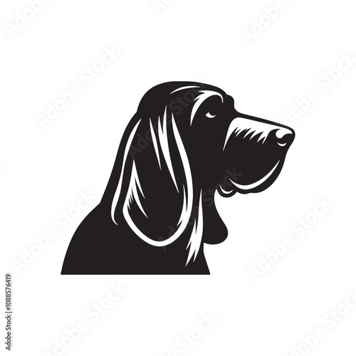 Silhouette Of Blood Hound - Minimalist Blood Hound Vector - illustration of Blood Hound.