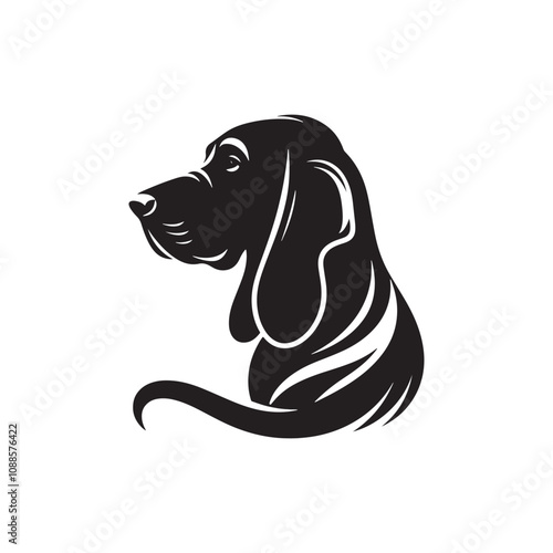 Silhouette Of Blood Hound - Minimalist Blood Hound Vector - illustration of Blood Hound.