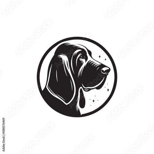 Silhouette Of Blood Hound - Minimalist Blood Hound Vector - illustration of Blood Hound.