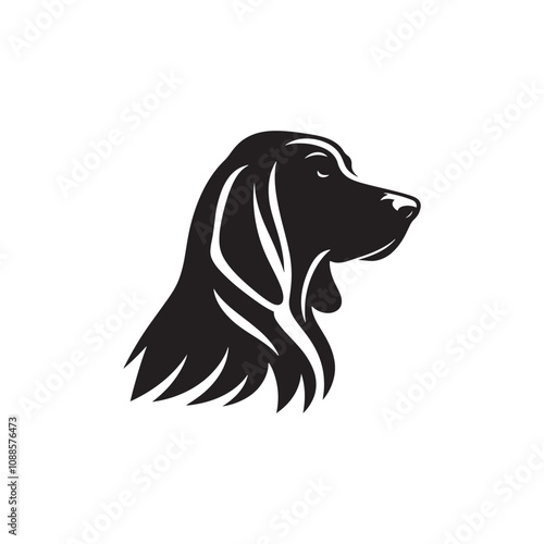 Silhouette Of Blood Hound - Minimalist Blood Hound Vector - illustration of Blood Hound.