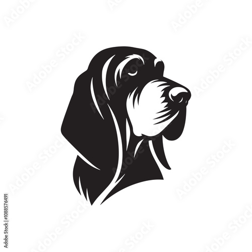 Silhouette Of Blood Hound - Minimalist Blood Hound Vector - illustration of Blood Hound.