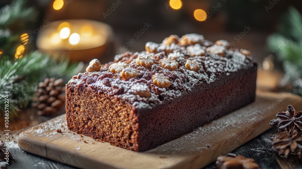 Freshly baked gingerbread loaf Freshly baked gingerbread loaf