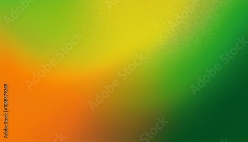 Abstract background, Maximum Green Yellow and Maximum orange gradient background with light leak and grainy texture.