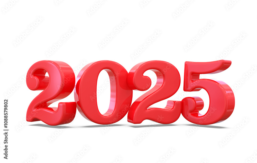 2025 Red Number Happy New Year 2025 Red Number Happy New Year