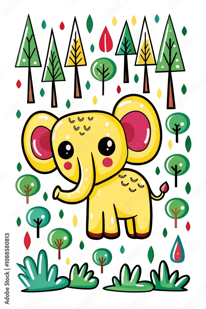 Naklejka premium cute elephant illustration