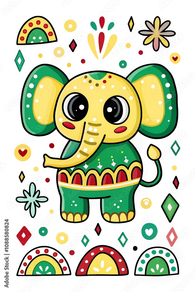 Obraz premium cute elephant illustration