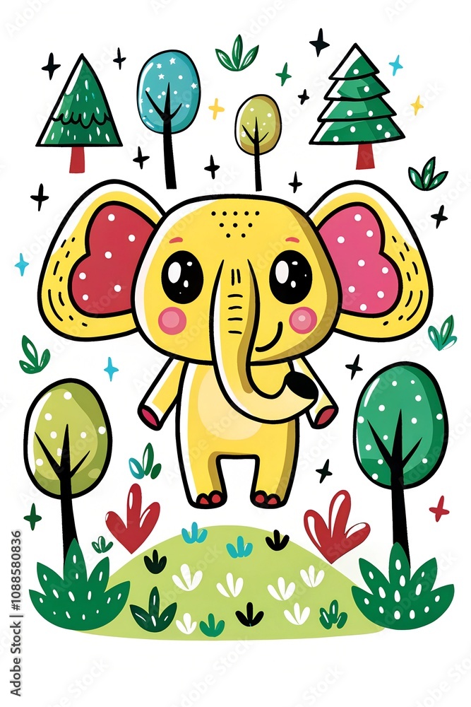 Fototapeta premium cute elephant illustration