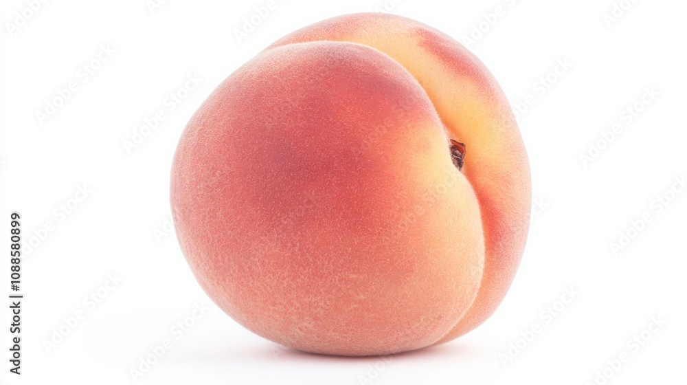 A ripe succulent peach with its fuzzy skin and blush pink tones, Each delicate fuzz and subtle crease captured with precision A ripe succulent peach with its fuzzy skin and blush pink tones, Each delicate fuzz and subtle crease captured with precision