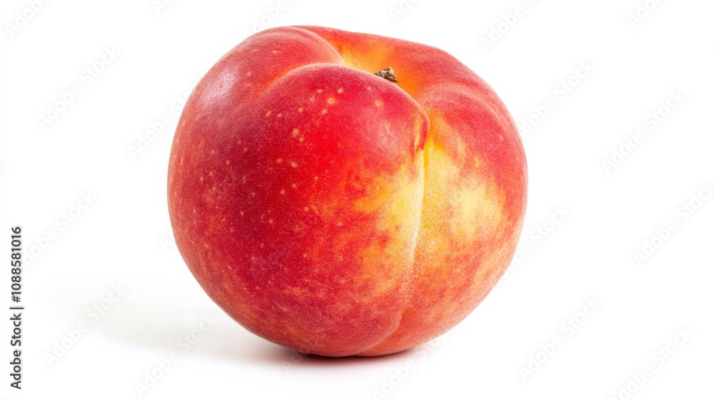 A ripe succulent peach with velvety skin, Its golden hue glowing under the soft light, Set against an isolated white background to highlight its natural sweetness A ripe succulent peach with velvety skin, Its golden hue glowing under the soft light, Set against an isolated white background to highlight its natural sweetness