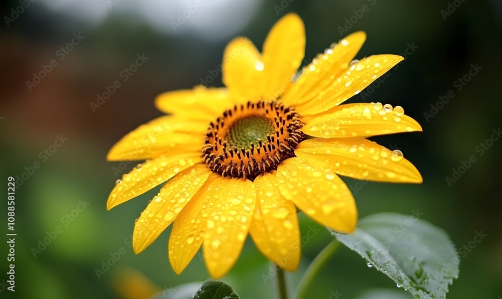 Obraz premium Close up of a yellow sunflower, Generative AI 
