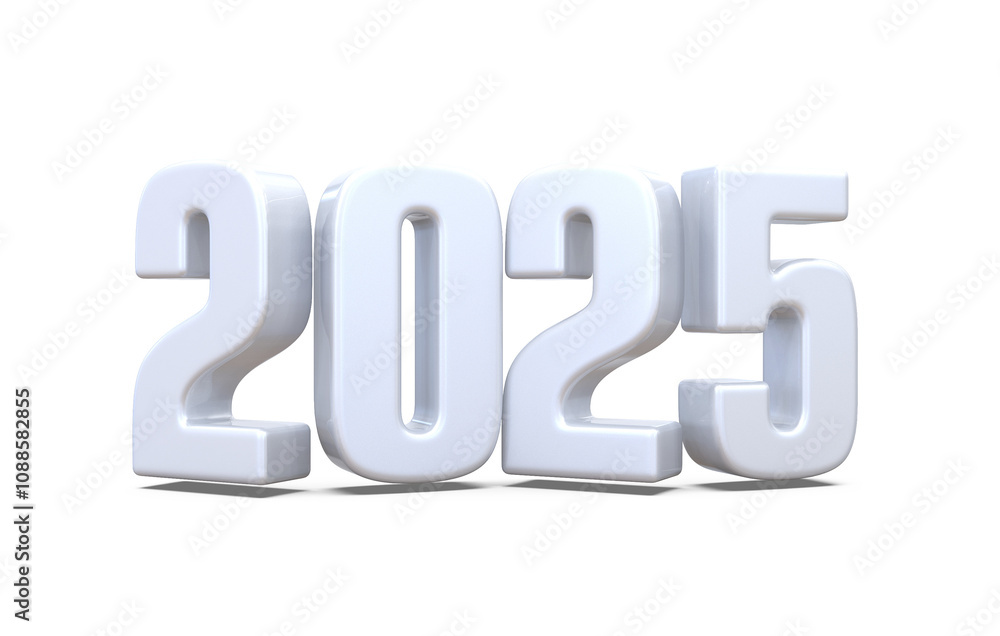 2025 Silver Number Happy New Year 2025 Silver Number Happy New Year
