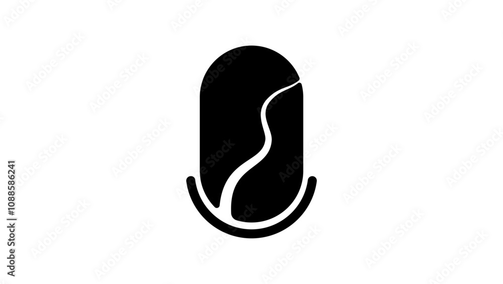 microphone on road,podcast emblem, black isolated silhouette microphone on road,podcast emblem, black isolated silhouette