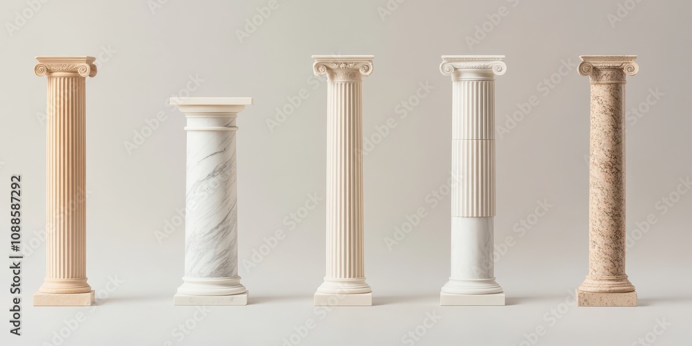 Minimalist Greek Column Series: A Study in Cascading Symmetry and Timeless Elegance Minimalist Greek Column Series: A Study in Cascading Symmetry and Timeless Elegance