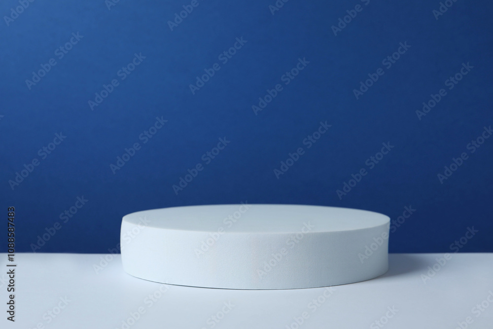 White podium on color background White podium on color background
