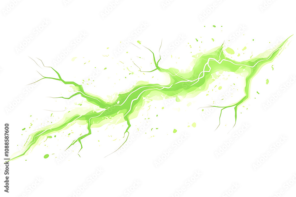 A vibrant green lightning bolt design with splashes and dynamic lines. A vibrant green lightning bolt design with splashes and dynamic lines.