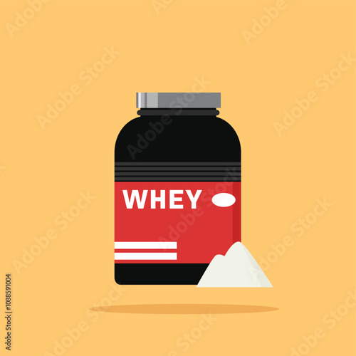 whey bottles for sports products, protein powder for mass gain